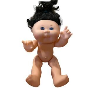 1996 Mattel Cabbage Patch Kids Doll Vinyl Hard Body Black Hair Blue Eyes